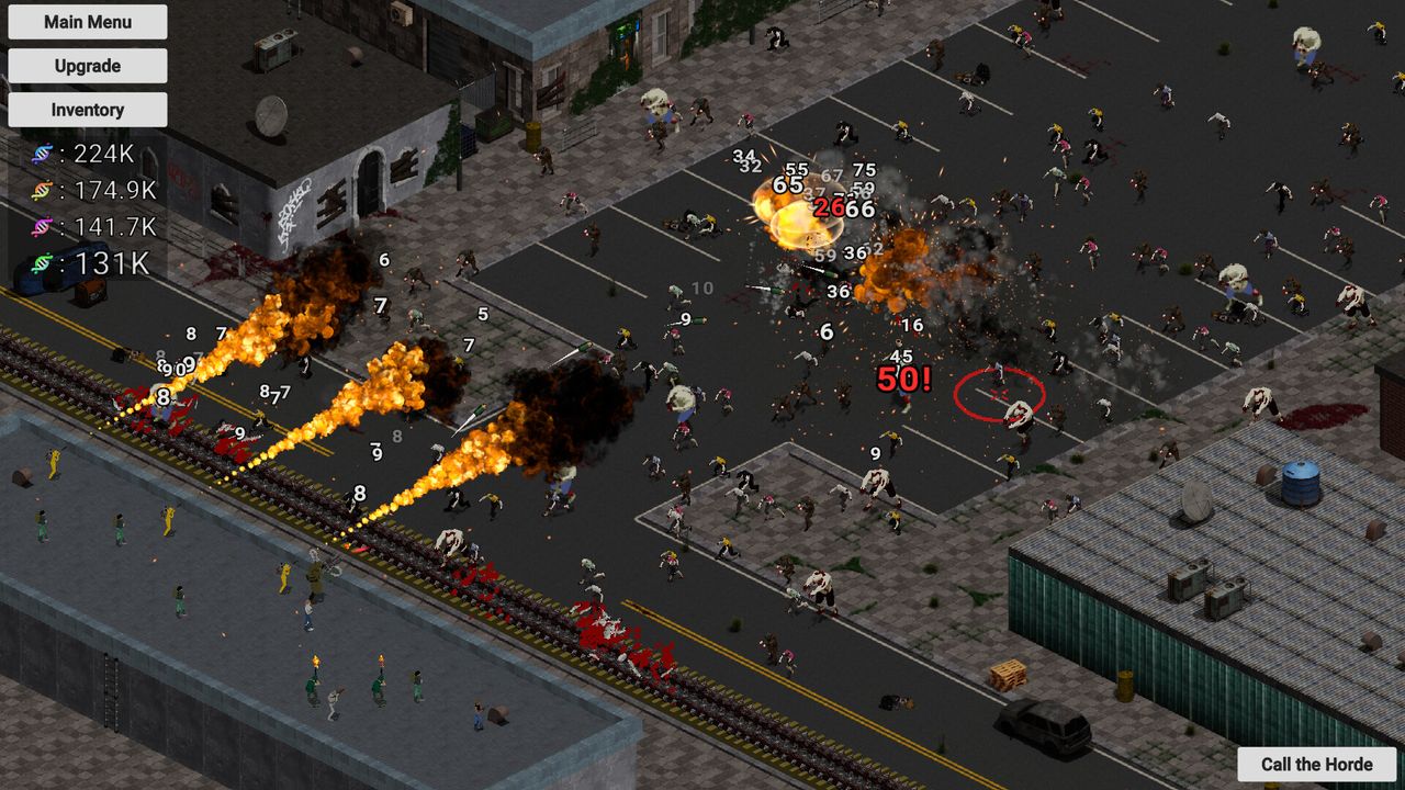 Official ShredDead screenshot: defenders holding a street against a wave