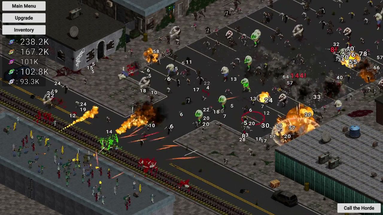 Official ShredDead screenshot: a wave approaching the defensive line
